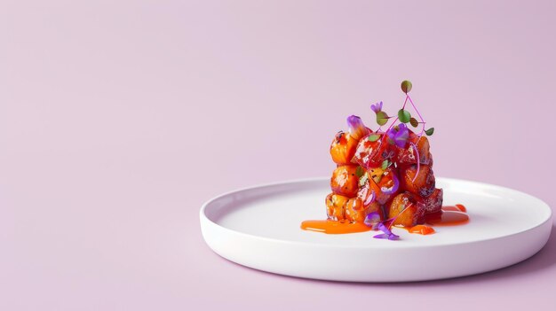 Тарелка с аппетитным блюдом